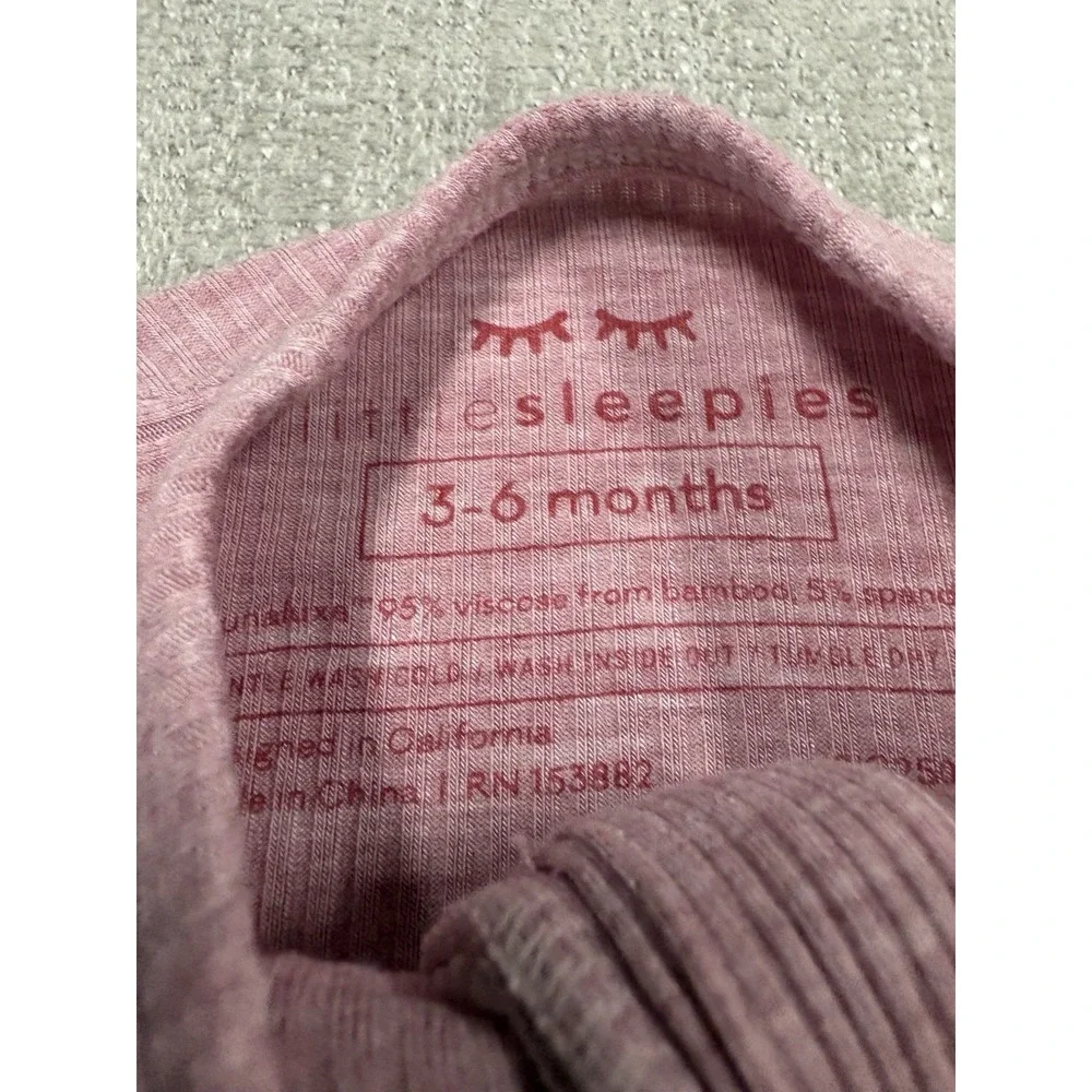 Little Sleepies Heather Mauve Bamboo Zippy Pajama Size 3-6 Months Pink Ribbed